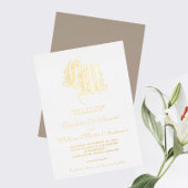 Vintag Gilded Monogram Wedding Folieneinladung