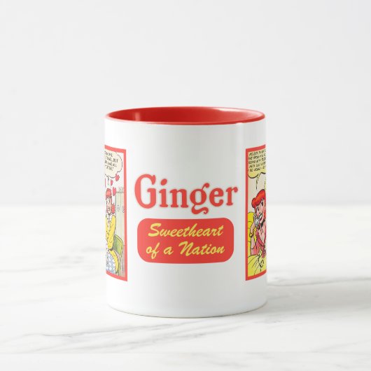 Vintag Ginger Sweethearts. Tasse (Zentrum)