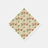Vintag Gingerbread Man & Christmas Trees Paper Serviette (Ecke)