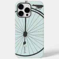 Vintag Girl Aqua Blue Bike Linen