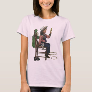 Vintag Girl Cowgirl Schauspielerin Mirror Sie ist  T-Shirt