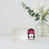 Vintag Girl Damask Rose Boutique Mode Visitenkarte (Stehend Vorderseite)
