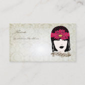 Vintag Girl Damask Rose Boutique Mode Visitenkarte (Rückseite)