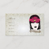 Vintag Girl Damask Rose Boutique Mode Visitenkarte (Vorderseite)