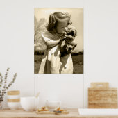 Vintag Girl Kisses Puppy Poster (Küche)