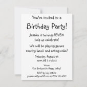 Vintag Girl Pianist Geburtstagsparty Einladung (Rückseite)