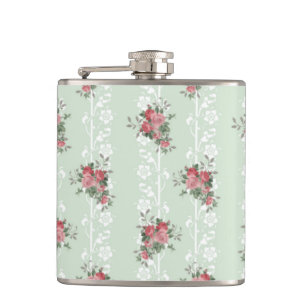 Vintag Girl Pink Floral Flachmann