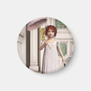Vintag Girl - Sweet Retro Viktorianische Art Magnet