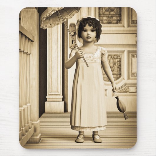 Vintag Girl - Sweet Retro Viktorianische Art Mousepad (Vorne)