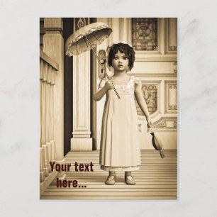 Vintag Girl - Sweet Retro Viktorianische Art Postkarte