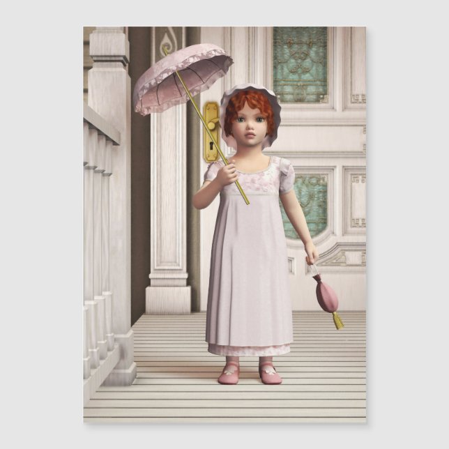 Vintag Girl Sweet Viktorianisch Magnetkarte (Vorderseite)