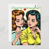 Vintag Girls Romance Comic Postkarte (Vorne/Hinten)