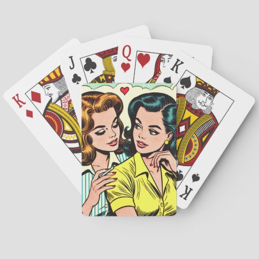 Vintag Girls Romance Comic Spielkarten (Rückseite)