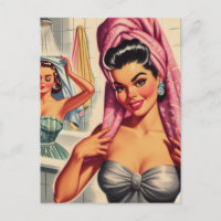 Vintag Girls Shower Illustration