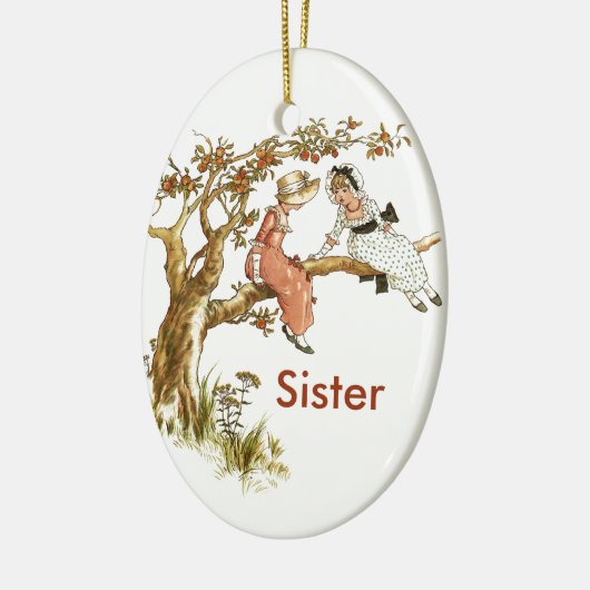Vintag Girls Sisters Keramik Ornament (Links)