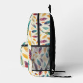Vintag Girly Boho Feathers Pattern Personalisiert Bedruckter Rucksack (Rechts)