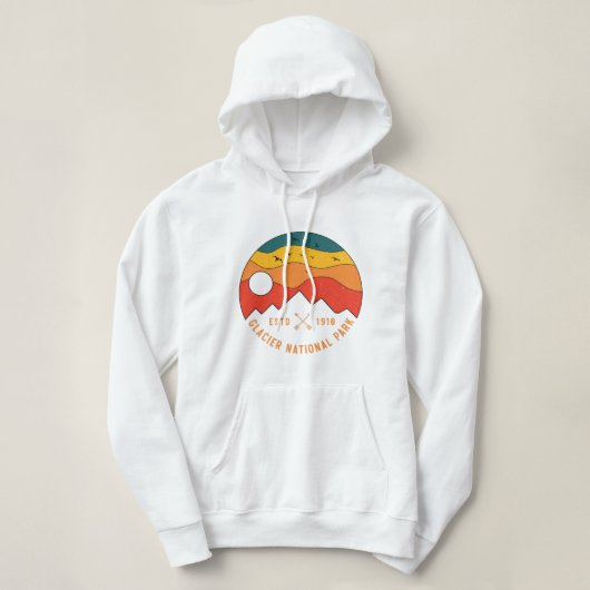 Vintag Glacier Nationalpark Montana Souvenir 80er Hoodie (Design vorne)