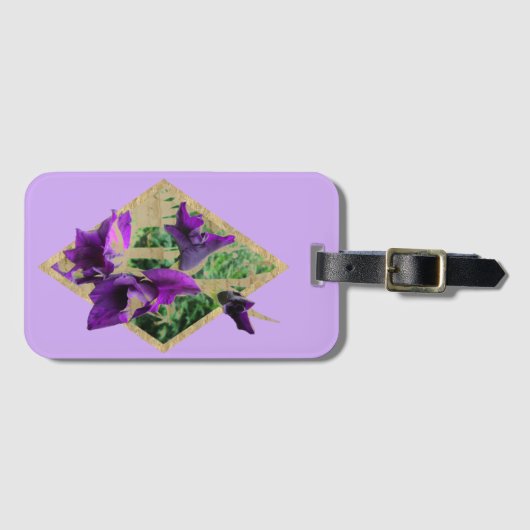 Vintag Gladiole Gepäckæ Gepäckanhänger (Vorderseite (Horizontal))