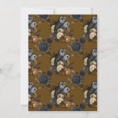 Vintag Glam Amber Owls Gothic Couples Dusche Einladung (Rückseite)