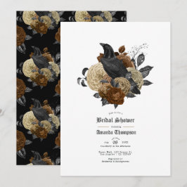 Vintag Glam Amber Raven Gothic Brautparty Invi Einladung