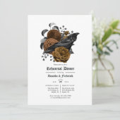 Vintag Glam Amber Raven Gothic Probe Dinner Einladung (Stehend Vorderseite)