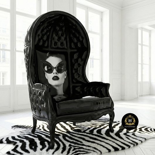 Vintag Glam Black & Crystal Cat-Eye Decoupage Seidenpapier