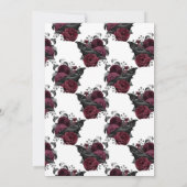 Vintag Glam Burgundy Raven Gothic Brautparty Einladung (Rückseite)