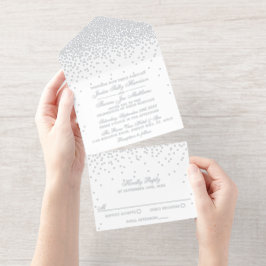 Vintag Glam Confetti Wedding Real Foil gepresst All-in-One-Einladung