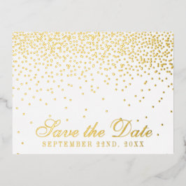 Vintag Glam Confetti Wedding speichern das Datum Folie Einladungspostkarte
