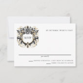 Vintag Glam Floral RSVP Karte (Vorderseite)