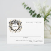 Vintag Glam Floral RSVP Karte (Stehend Vorderseite)