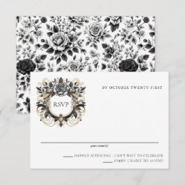 Vintag Glam Floral RSVP Karte