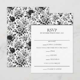 Vintag Glam Floral RSVP Karte
