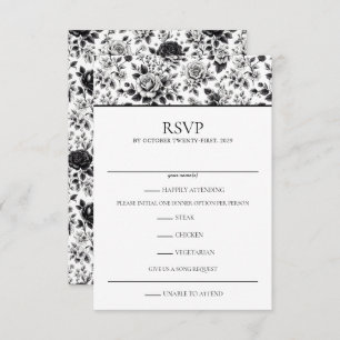 Vintag Glam Floral RSVP Karte