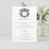 Vintag Glam Floral RSVP Karte (Stehend Vorderseite)