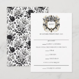 Vintag Glam Floral RSVP Karte