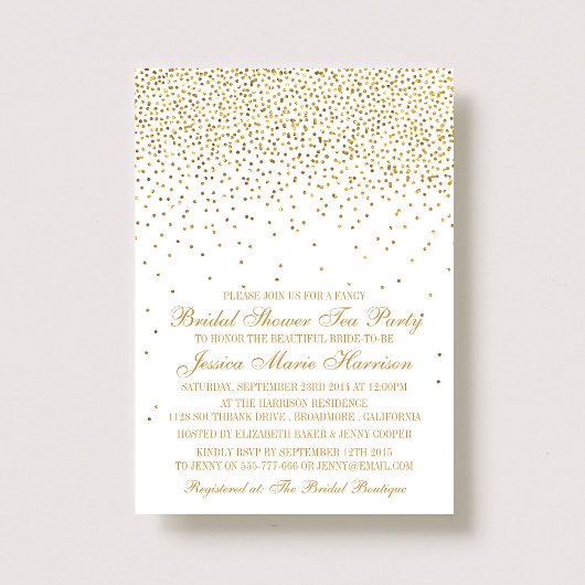 Vintag Glam Gold Confetti Brautparty Einladung
