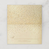 Vintag Glam Gold Confetti Wedding Platzkarte (Außenseite Aufgefaltet)