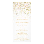 Vintag Glam Gold Confetti Wedding Program Werbekarte (Vorne)