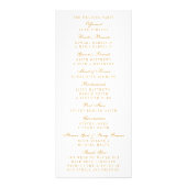 Vintag Glam Gold Confetti Wedding Program Werbekarte (Hinten)