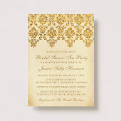 Vintag Glam Gold Damask Brautparty Einladung