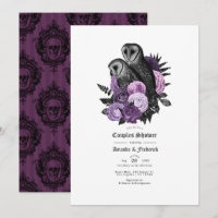 Vintag Glam Lila Owls Gothic Couples Dusche