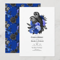 Vintag Glam Royal Blue Owls Gothic Couples Dusche