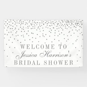 Vintag Glam Silver Confetti Brautparty Banner