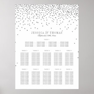 Vintag Glam Silver Confetti Hochzeitstabelle Poster