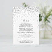 Vintag Glam Silver Confetti Wedding Begleitkarte (Stehend Vorderseite)