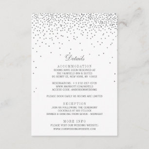 Vintag Glam Silver Confetti Wedding Begleitkarte