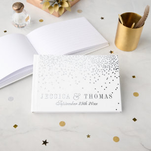 Vintag Glam Silver Confetti Wedding Collection Gästebuch