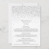 Vintag Glam Silver Confetti Wedding Detail Cards Einladung (Vorderseite)