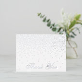 Vintag Glam Silver Confetti Wedding Folie Einladungspostkarte (Stehend vorne)